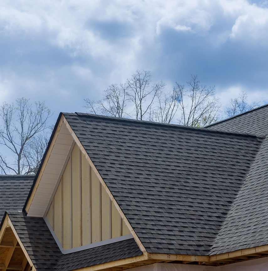 Close-Up View of Roofing Work Being Done