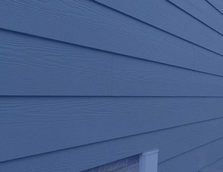 Close-Up View of Siding With a Blue Overlay